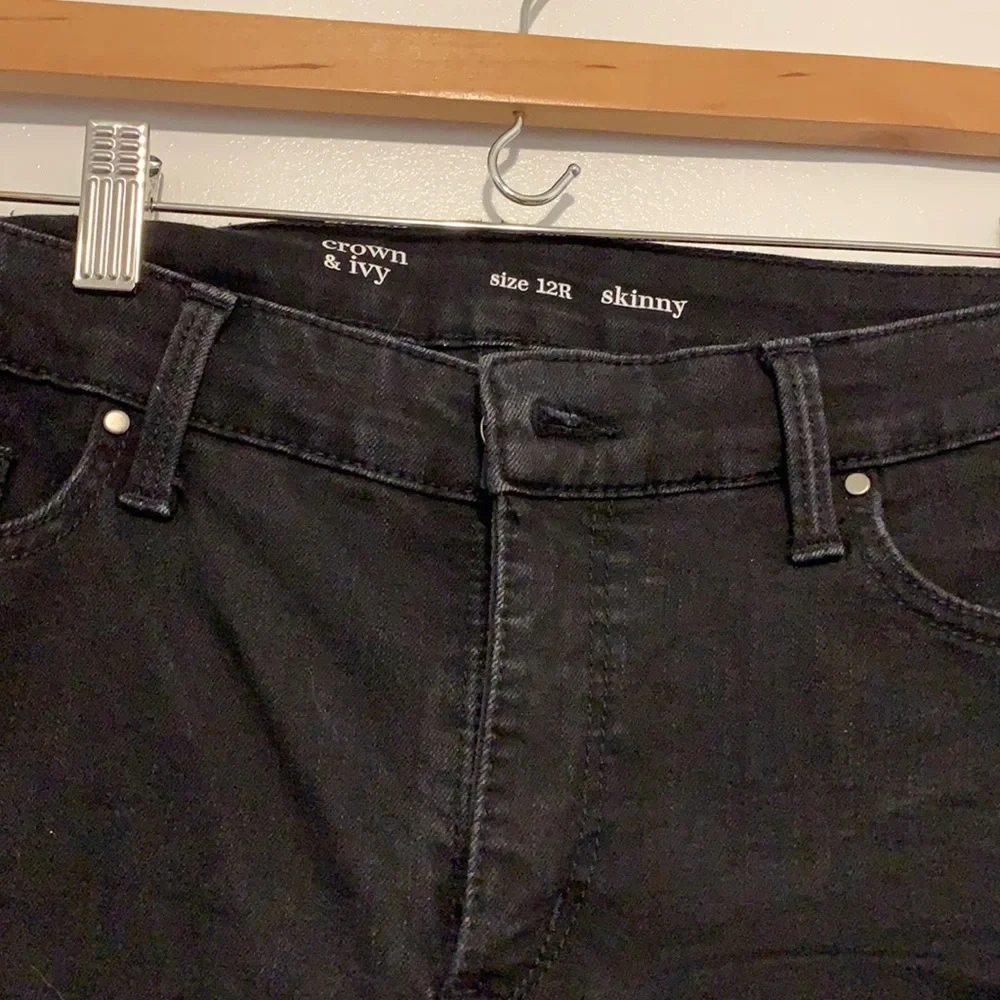 Crown & Ivy Black Skinny Jeans Size 12 - Picture 2 of 4